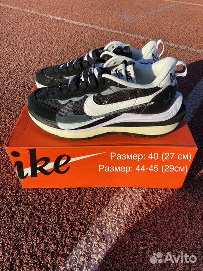 Кроссовки Nike Sacai X Vaporwaffle 'Black White'