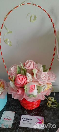 Съедобные букеты из зефира.Сладкие подарки