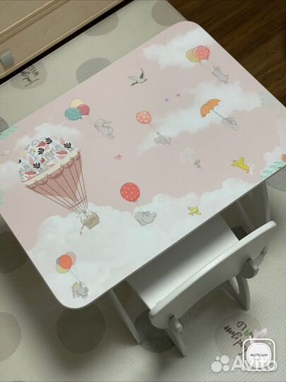 Детский стол и стул новый с рисунком