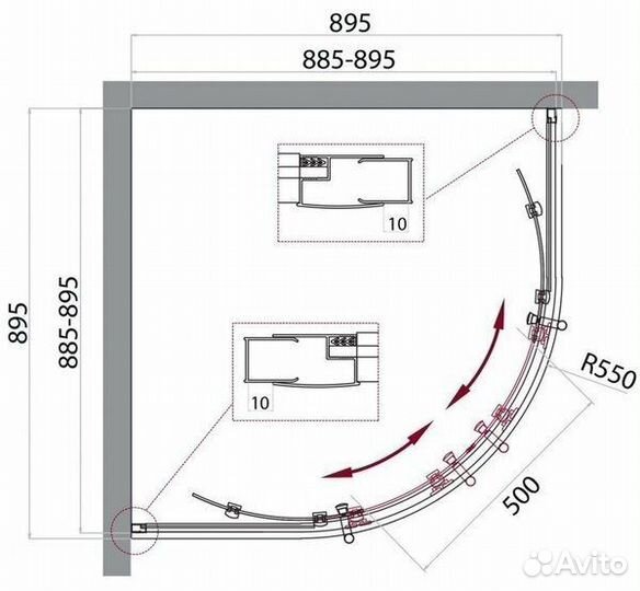 Душевой угол BelBagno UNO 195-R-2-90 стекло прозра