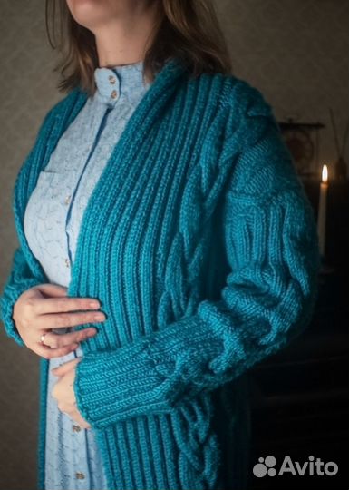 Вязаное пальто кардиган