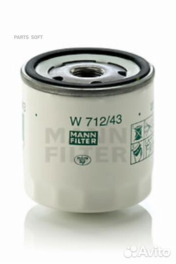 Mann-filter W 712/43 Фильтр масл.toyota land cruiser 100/lexus LS430