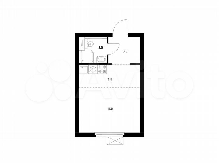 Квартира-студия, 23,5 м², 16/33 эт.