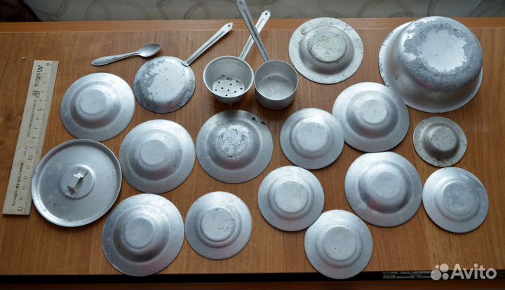 Детская алюминиевая посуда для кукол. Игрушка СССР