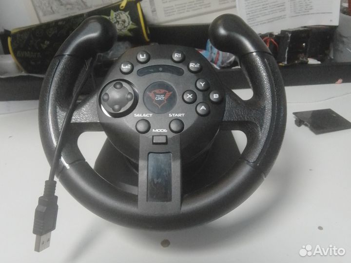 Игровой руль с педалями для пк и пс 3