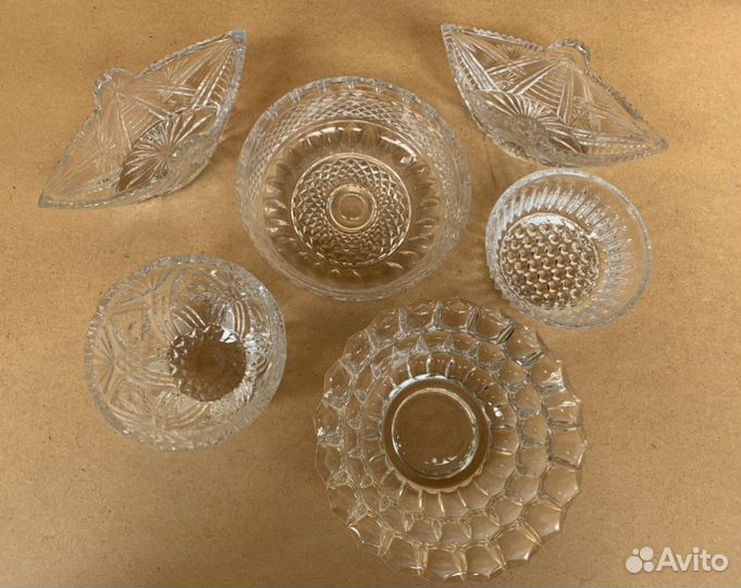 Хрусталь стекто СССР ваза конфетница салатница