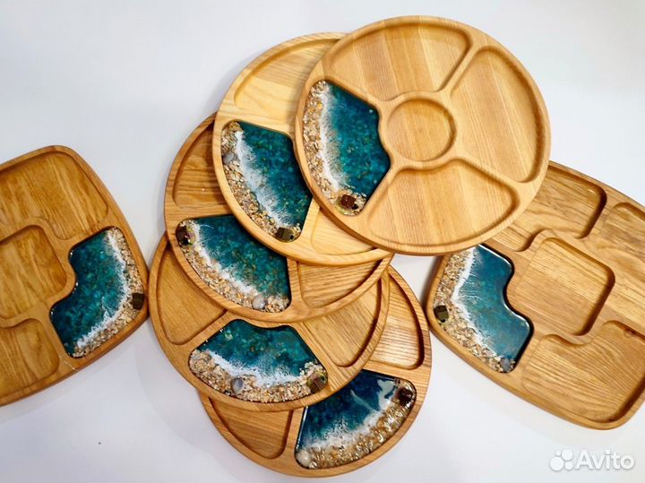 Менажница из дуба, деревянная посуда, подарок