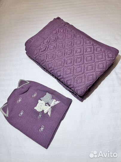 Плед детский вязаный бамбуковый