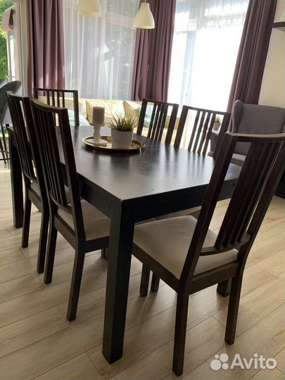 Стол обеденный раздвижной Бьюрста от икеа