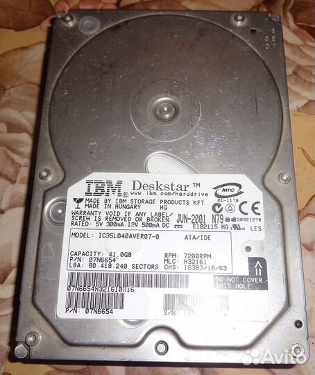 3.5 HDD ide 40gb