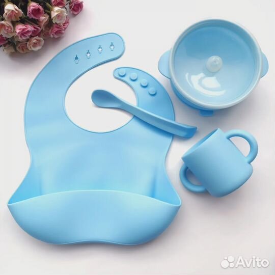 Новая детская силиконовая посуда на присоске