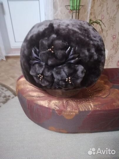 Женский меховой берет; женская шапка зимняя; берет