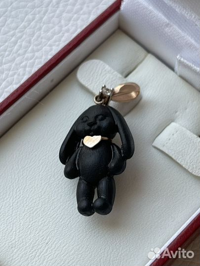 Подвеска золото с эбеновым деревом