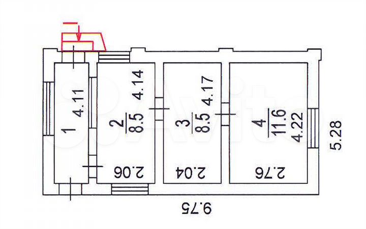 Здание, 33.8 м²