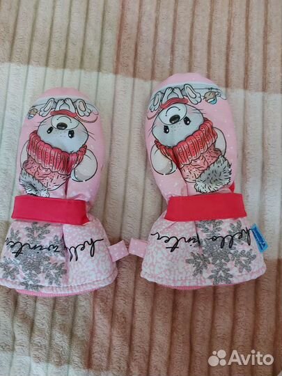 Варежки на девочку 2-4 года