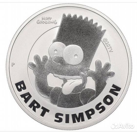 Монета 1 доллар 2022 год Тувалу «Барт Симпсон»