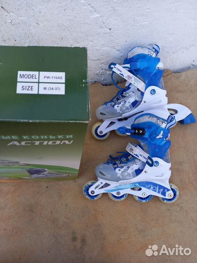 Ролики детские action, раздвижные р. 34-37