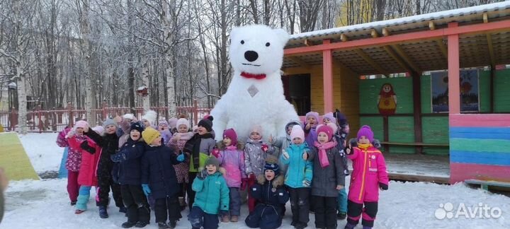 Костюм Ростовая кукла Белый мишка