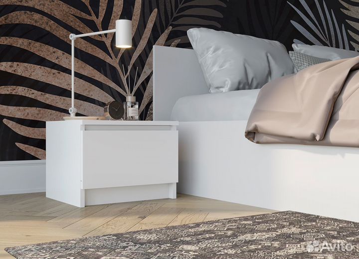 Тумба прикроватная белая Мори