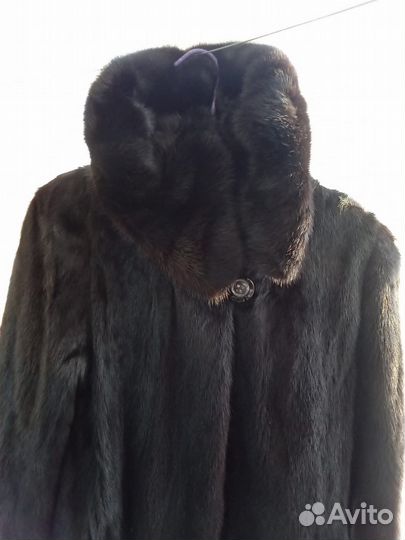 Шуба норковая с капюшоном