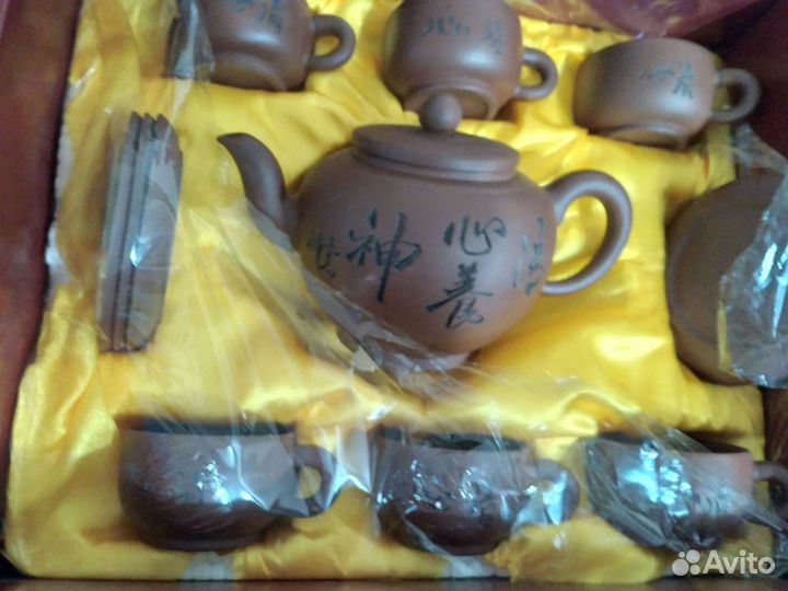 Китайский чайный сервиз из фиолетовой глины