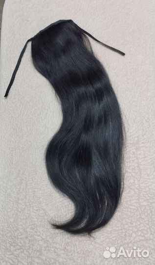 Хвост шиньон из натуральных волос 50 см