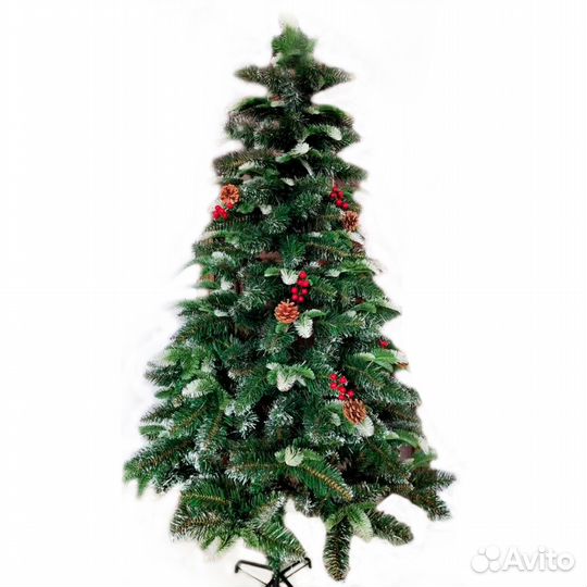 Ель искусственная 120 см, декор шишки ягоды