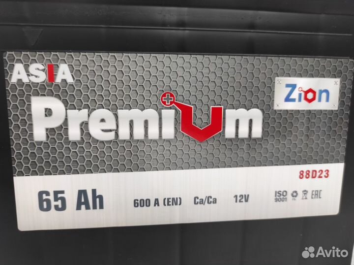 Аккумулятор 65Ач 600А Zion Asia 75D23L на японские