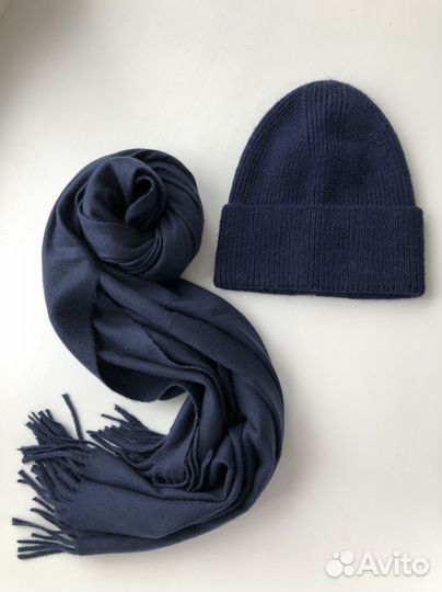 Шапка и шарф женская вязаная