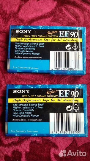 Аудиокассеты запечатаные новые sony ef 90