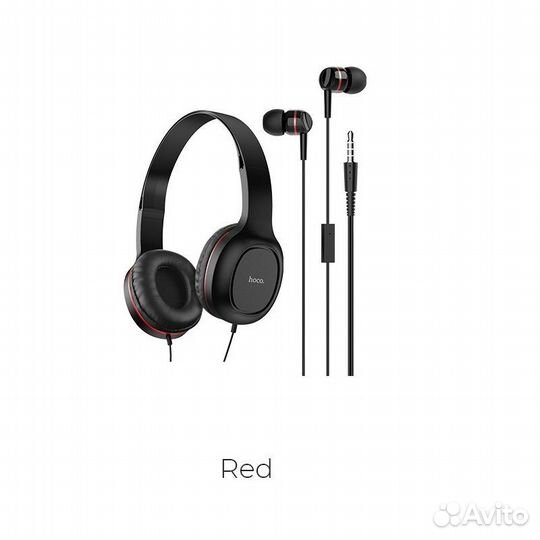 Гарнитура hoco W24 TWO pack (RED)