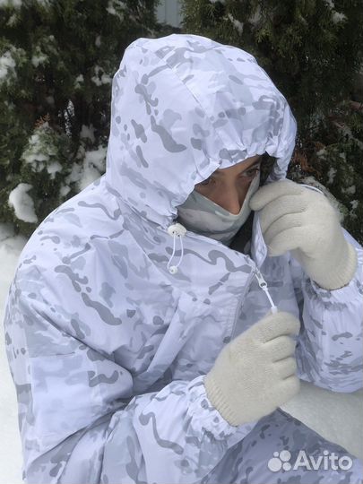 Зимний маскировочный костюм цвет белый мультикам