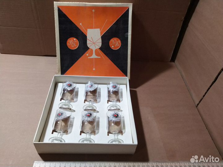 Подарочный набор хрусталь СССР 6 рюмок