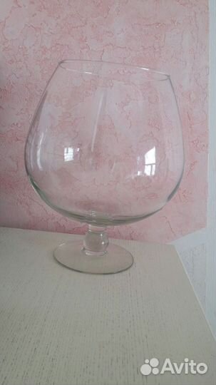 Прозрачная настольная ваза бокал 8 литров