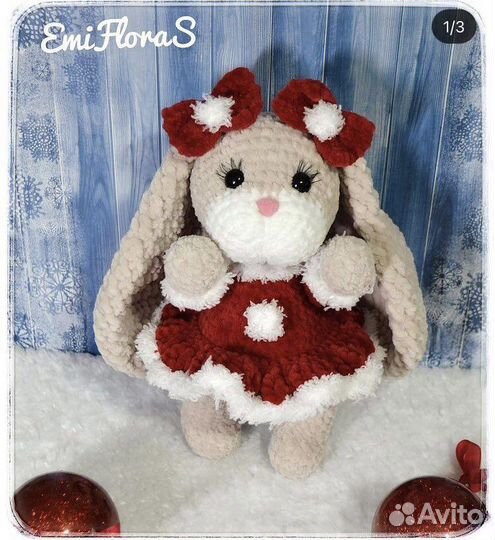 Зайка плюшевая Дженни, символ года, подарок