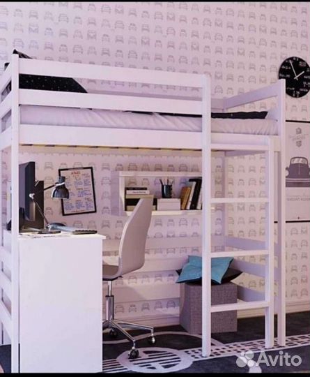 Кровать чердак, без стола и шкафчика)