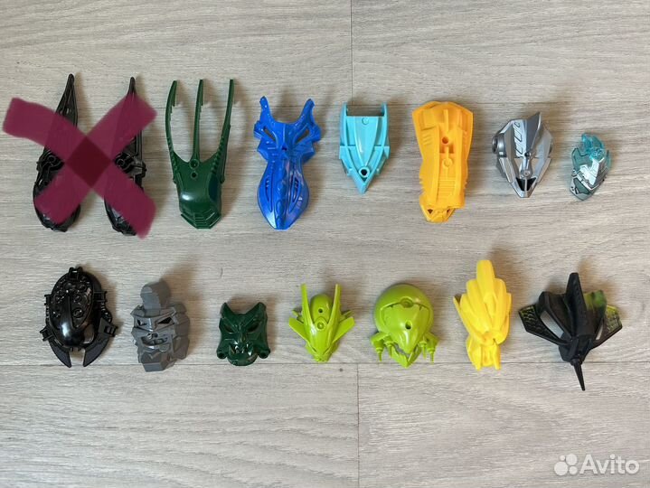 Маски Lego Bionicle и Hero Factory штучно