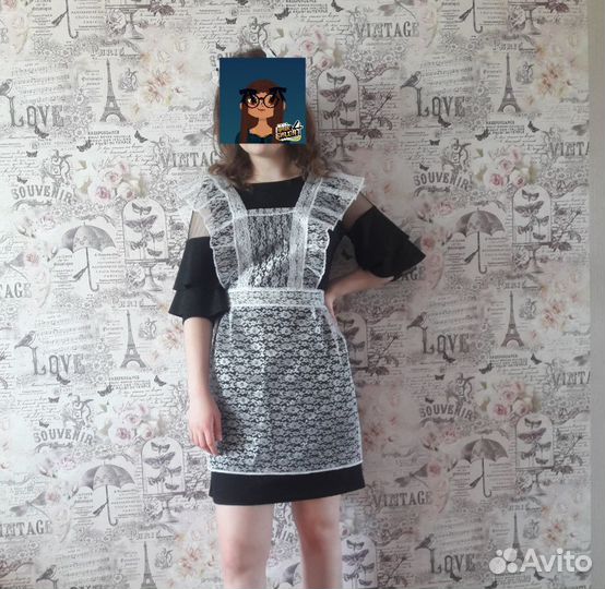 Белый школьный фартук