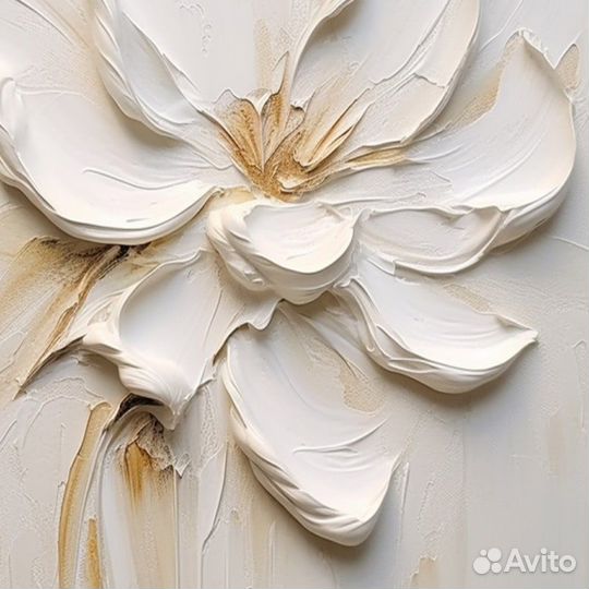 Картина маслом для украшения интерьера Цветок 3Д