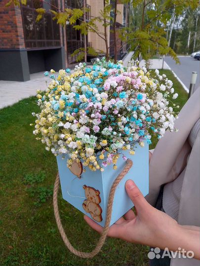 Композиция из радужной гипсофилы