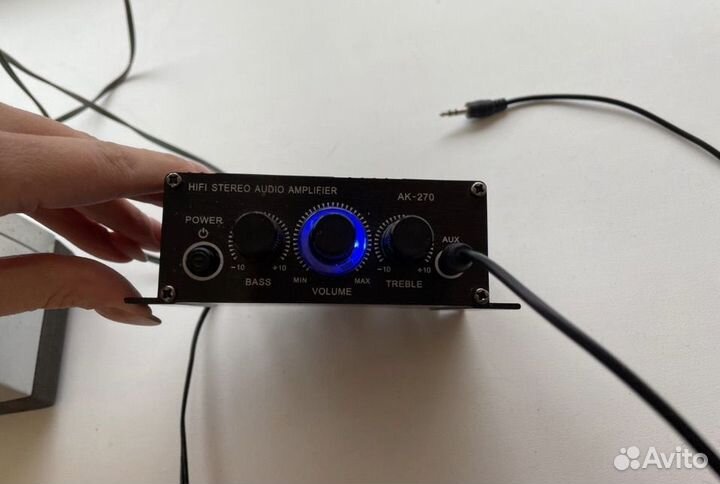 Мини усилитель звука с колонками. 12V