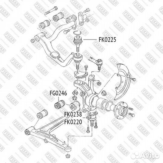 Опора шаровая, передняя левая/правая верхняя