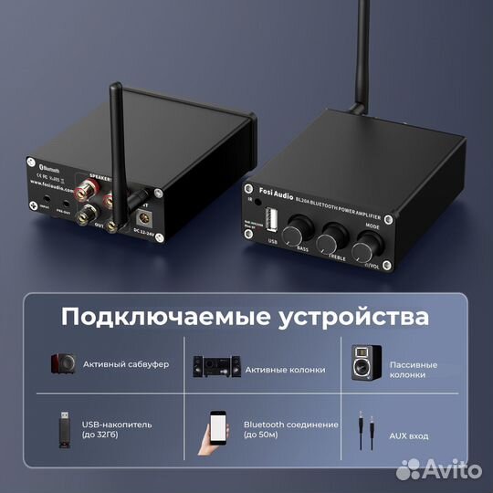 Усилитель Fosi Audio BL20A с блоком питания