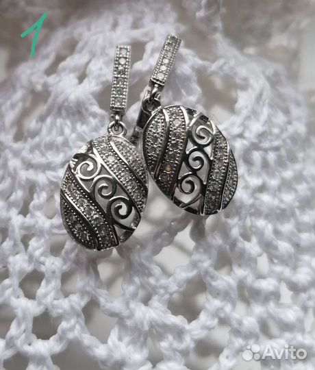 Серебряные серьги, новые
