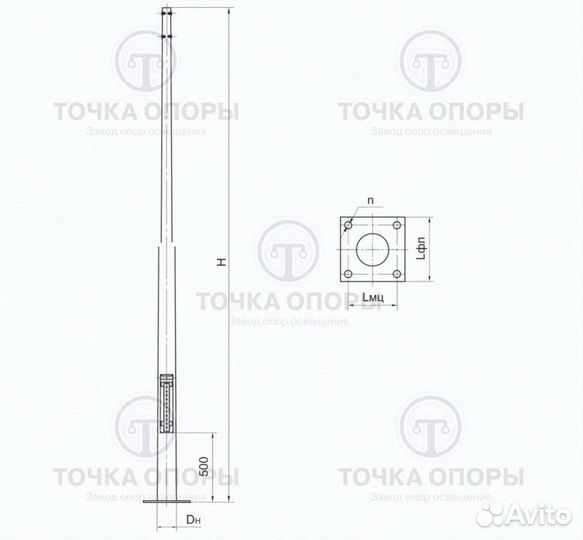 Опора круглоконическая окк-4,0