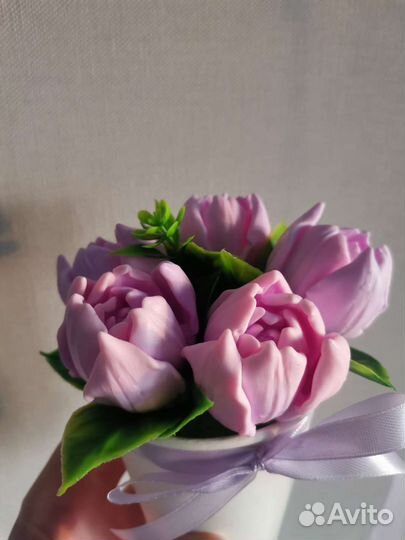 Букеты из мыла ручной работы тюльпаны/ирисы