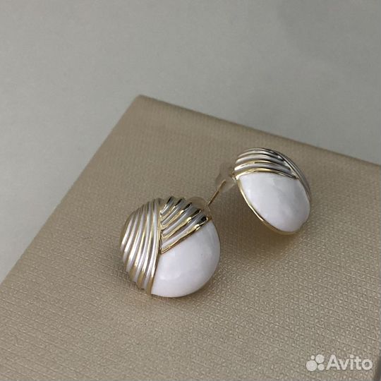 Серьги пусеты с эмалью F.Story