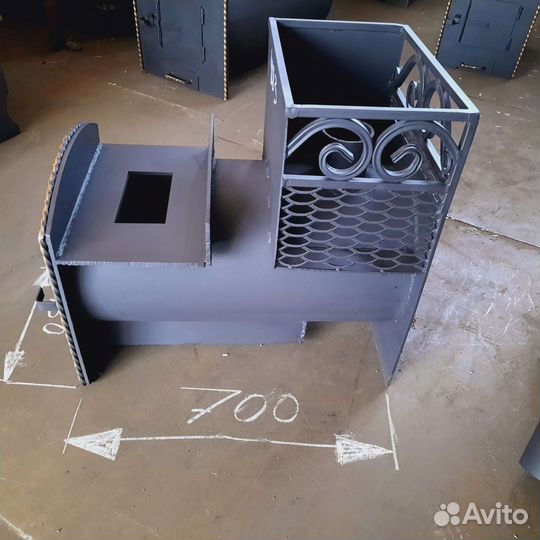 Печь для бани с разделенной моечной и парилкой