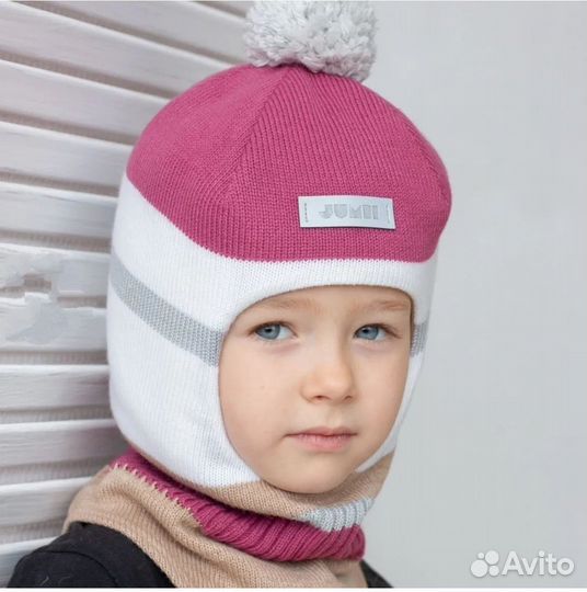 Шапка шлем для девочки зима