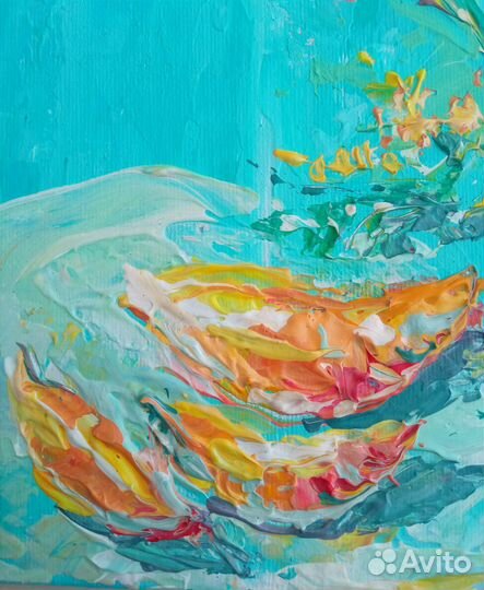 Картина акрил цветы весна